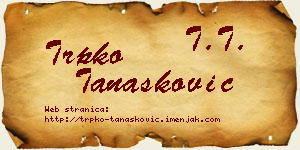 Trpko Tanasković vizit kartica